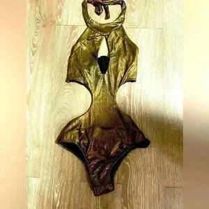 Bronze  cut out swimsuit
